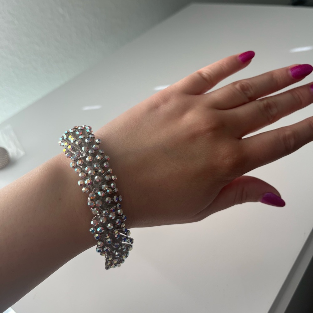 Elegant Silver Swarovski Crystal Bracelet